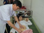Bệnh nhân Thu được BVĐK huyện Thạch Hà cứu sống trong gang tấc (ảnh: Ngân Nga)