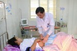 Sản phụ Đậu Thị Thủy hiện đang được chăm sóc tại khoa hồi sức Bệnh viện đa khoa huyện Thạch Hà.