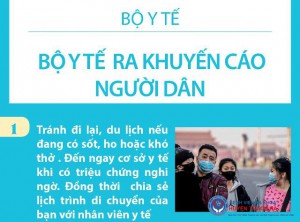 Khuyến cáo của Bộ Y tế về phòng chống dịch bệnh do virus nCoV