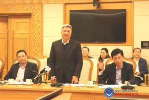 Thứ trưởng Nguyễn Trường Sơn phát biểu tại cuộc họp. Ảnh VGP/Trần Mạnh.