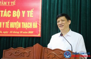 Quyền bộ trưởng Bộ Y tế Nguyễn Thanh Long về thăm và làm việc tại huyện Thạch Hà