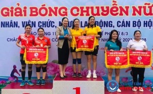 Đội bóng chuyền nữ Trung tâm Y tế huyện Thạch Hà đạt giải nhì giải bóng chuyền nữ công nhân, viên chức, người lao động, cán bộ hội LHPN năm 2023