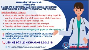 Tin vui cho người bệnh tim mạch: Bác sĩ Bệnh viện Đại học Y Hà Nội khám tại Trung tâm Y tế Thạch Hà