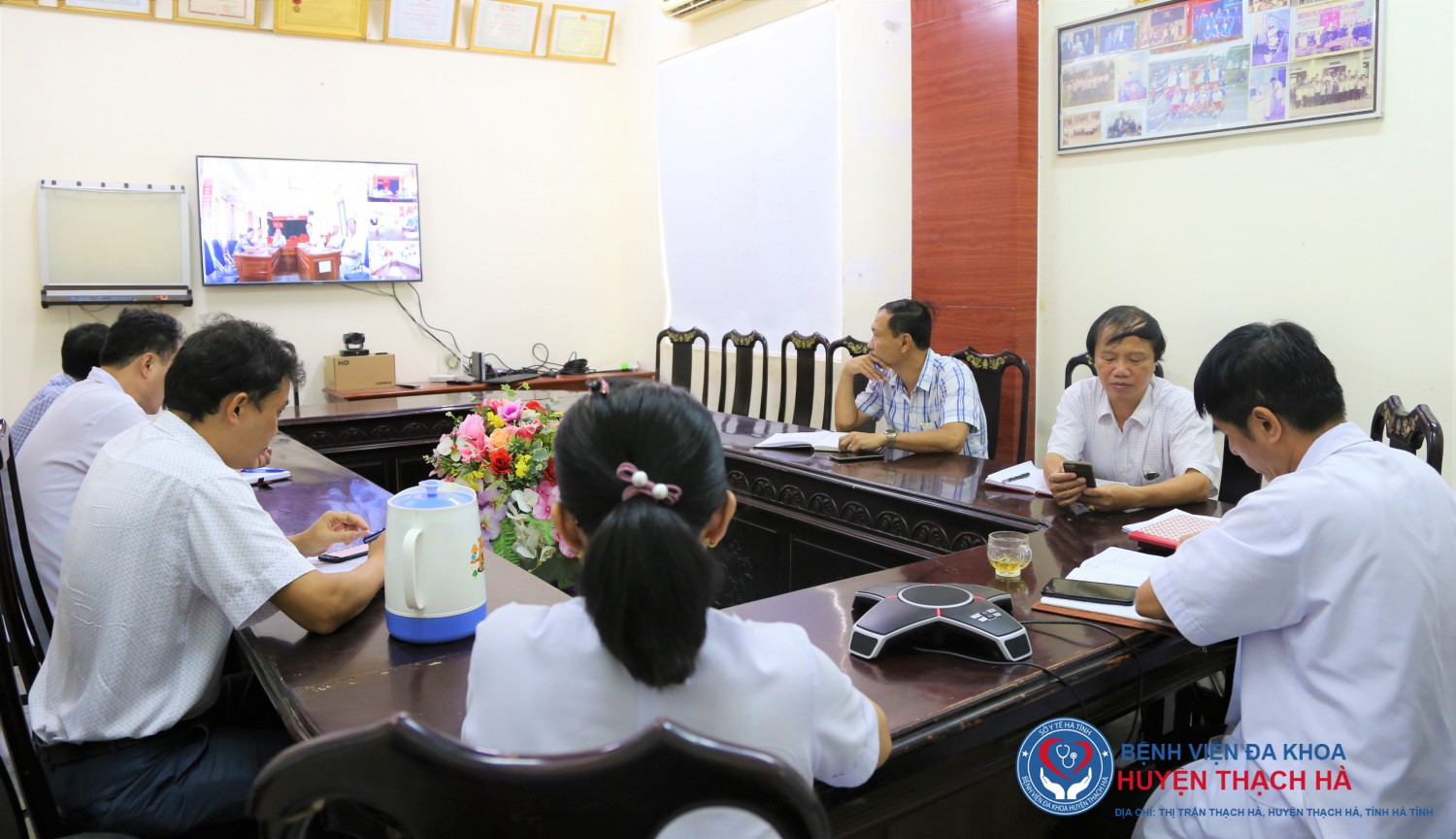 Hội nghị trực tuyến công tác phòng chống dịch trên địa bàn - Điểm cầu huyện Thạch Hà
